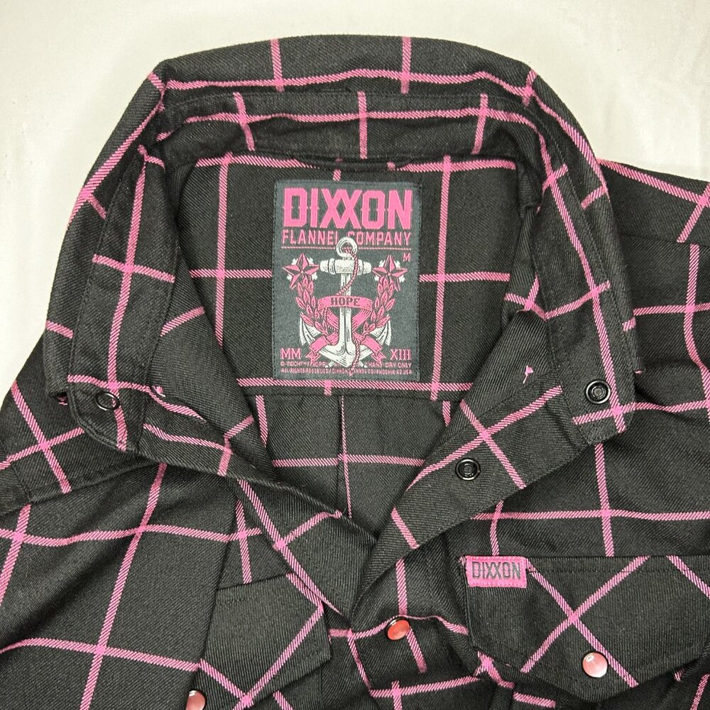 DIXXON FLANNEL COMPANY “HOPE” black and pink plaid flannel - Picture 5 of 7